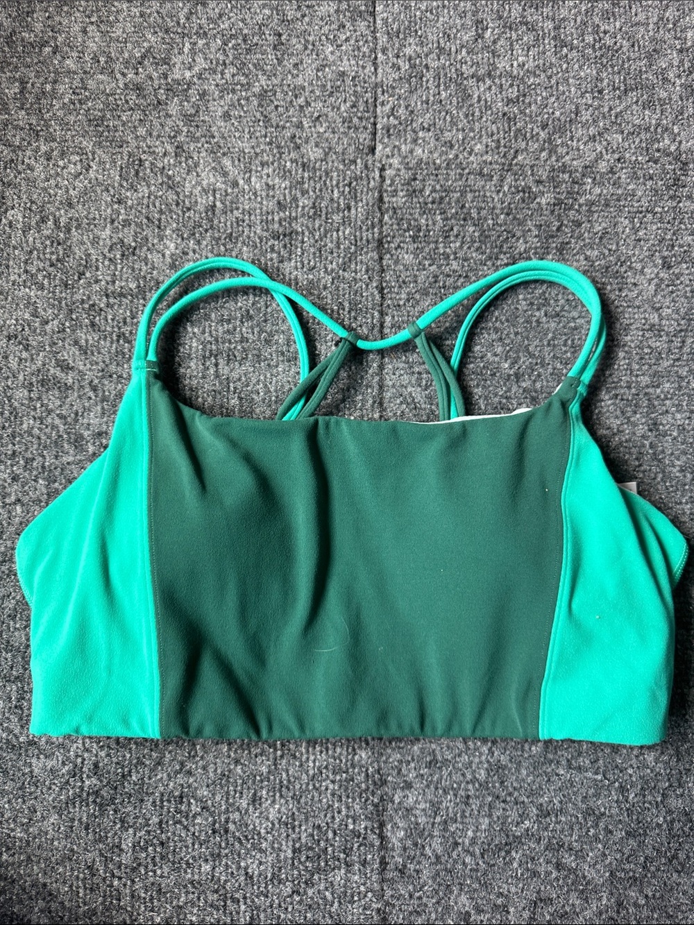 Athleta Teal and Forest Green Strappy Sports Bralette - Picture 3 of 9